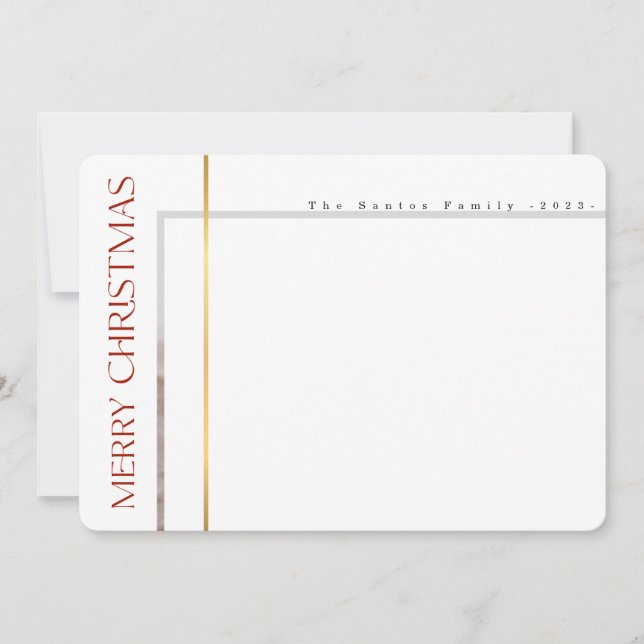 God jul Red calligraphy Elegant 2 Photo Ho Julkort (Framsida)