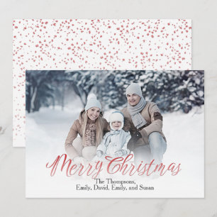 God jul Red Calligraphy Script 1 Photo Julkort