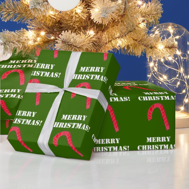 God jul Red Candy cane Wrapping Papper Presentpapper (Helgdagar)
