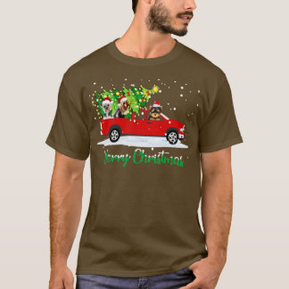 God jul Red Car Lastbil Julgran Funny T Shirt