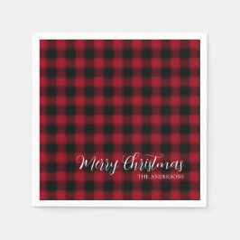 God jul Red Checkated Play Mönster Pappersservett