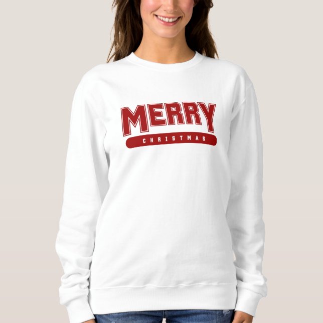 God jul - Red College Typography T Shirt (Framsida)