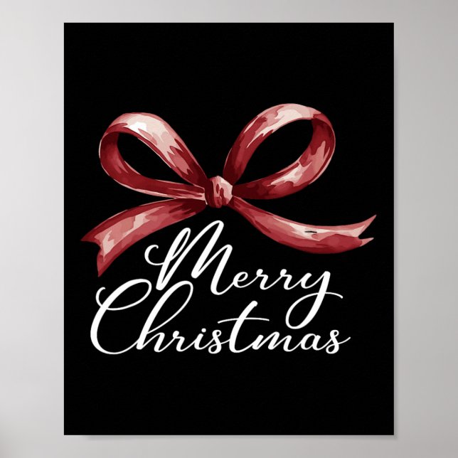 God jul Red Coquette Bow Merry and Bright Poster (Framsidan)