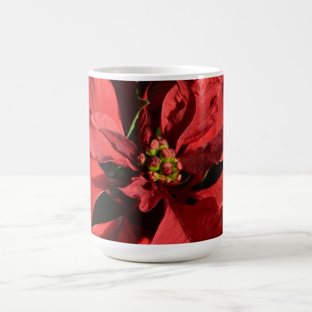 God jul Red Curly Poinsettia Kaffemugg (Center)