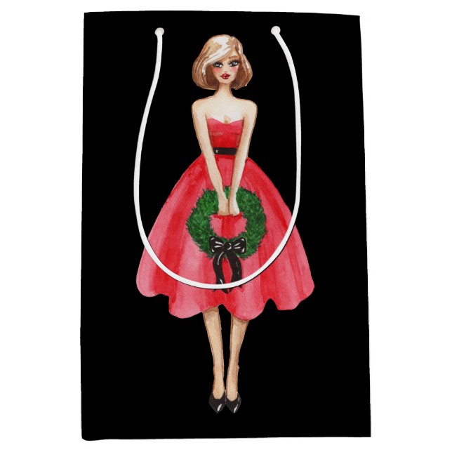 God jul Red Dsed Dam Gift Bag (Framsidan)