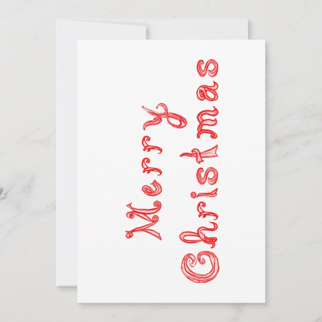God jul Red Fabric Font Brev Line Art (Framsida)