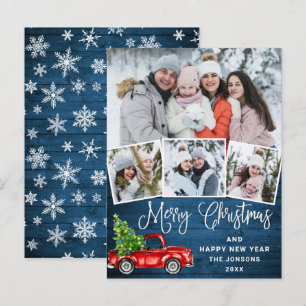 god jul Red Farm Lastbil 4-fotokort Vykort