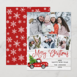 God jul Red Farm Lastbil 4-fotokort Vykort