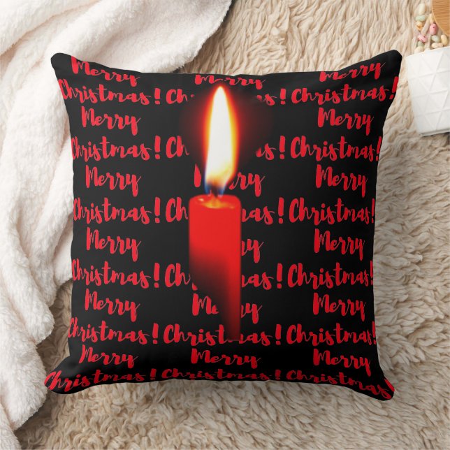 God jul Red Flame Candle Kudde (Filt)