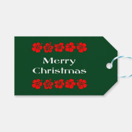 God jul Red Flower Bands Färg Presentetikett