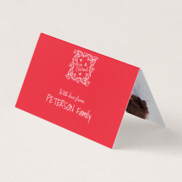 God jul Red Foliage your Photo Text Inside Kort