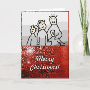 God jul Red Frost med foto Helgkort