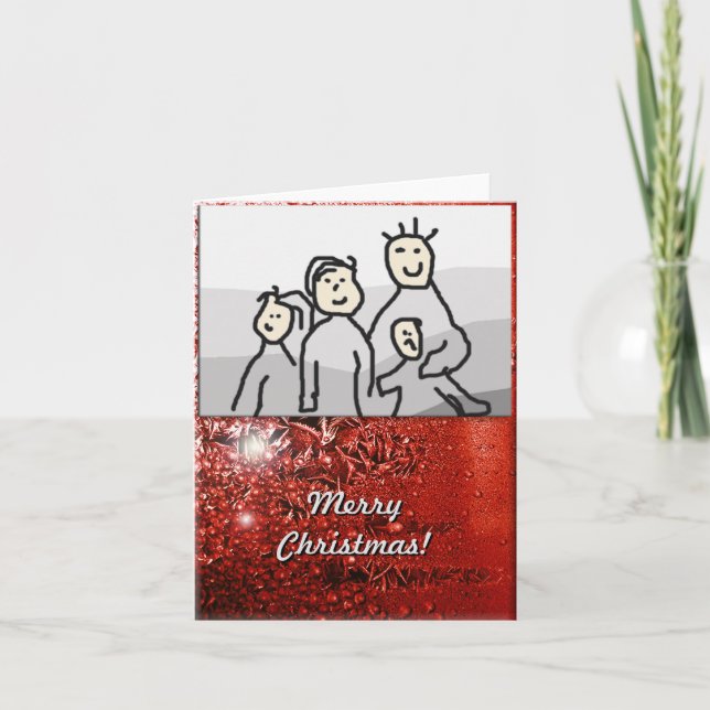 God jul Red Frost med foto Helgkort (Framsida)