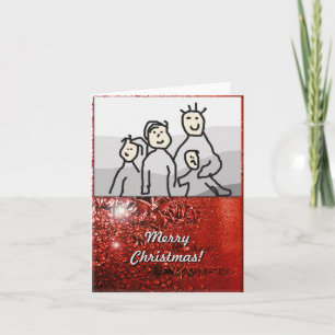 God jul Red Frost med foto Helgkort