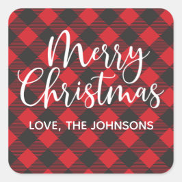 God jul Red Fyrkantigt Klistermärke