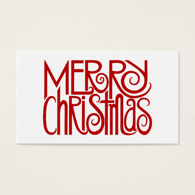 God jul Red Gift Märkre Visitkort (Framsidan)