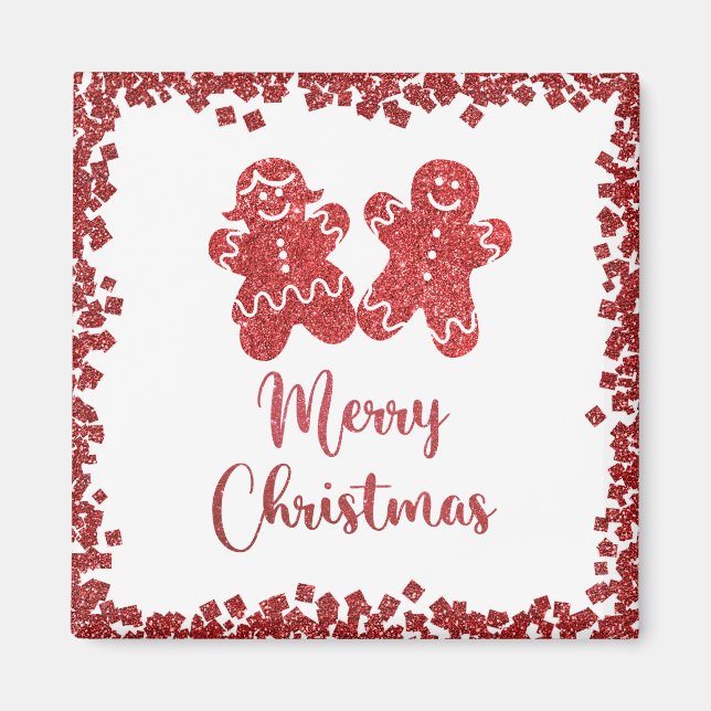 God jul red glitter magnet (Framsidan)