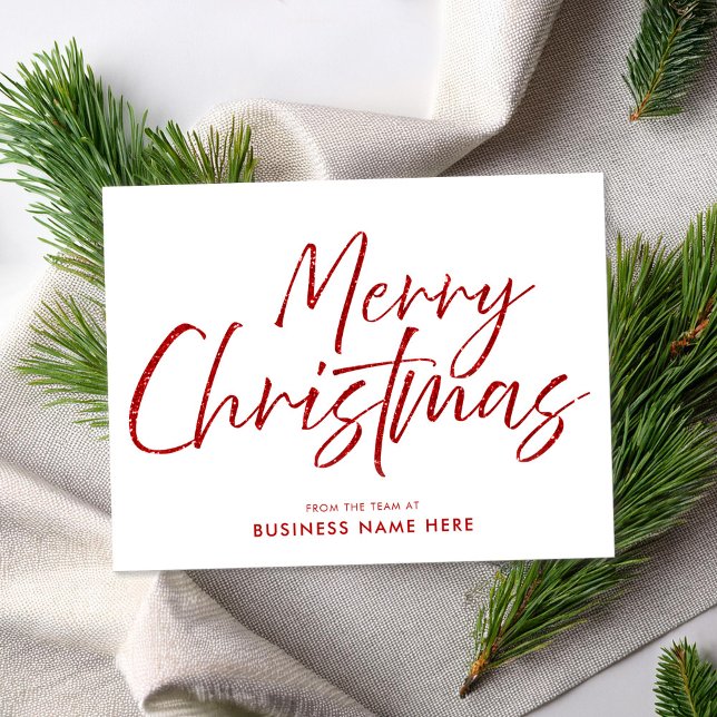 God jul Red Glitter Modern Business Julkort (Skapare uppladdad)