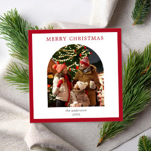 God jul Red Gräns - minimalistiskt bågfoto Julkort