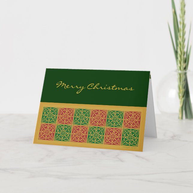 God jul Red Grönt Anpassningsbar Cards Helgkort (Framsida)