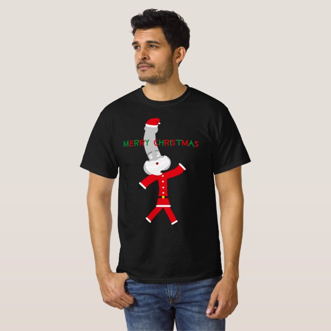 god jul red grönt jultomten tecken t shirt (Hel framsida)