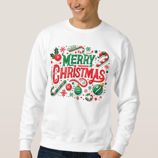 God jul Red/Grönt Lång Ärmad Tröja (Framsida)