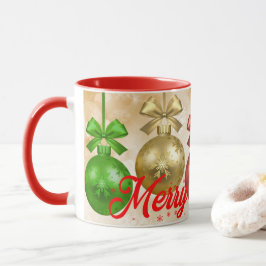 God jul Red Grönt Ornaments Snöflingor Mugg