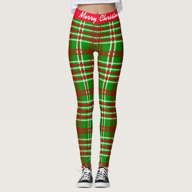 god jul Red & Grönt Play Leggings (Framsida)