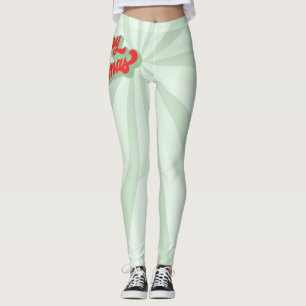 God jul Red Grönt Retro Calligraphy-skript Leggings