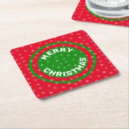 God jul Red Grönt & Snöflingor Underlägg Papper Kvadrat