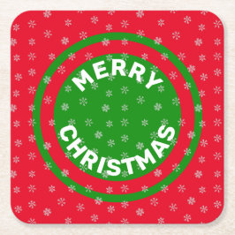 God jul Red Grönt & Snöflingor Underlägg Papper Kvadrat