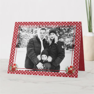God jul Red Grönt Snowflake 1 Photo Tack Kort