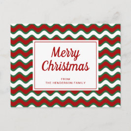 God jul Red Grönt Wave Rand Vykort