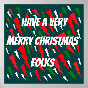 GOD JUL RED GRÖNT WHITE TEXT POSTER