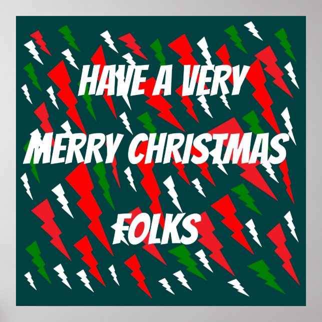 GOD JUL RED GRÖNT WHITE TEXT POSTER (Framsidan)