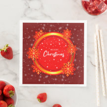 God jul Red Guld Snöflingor