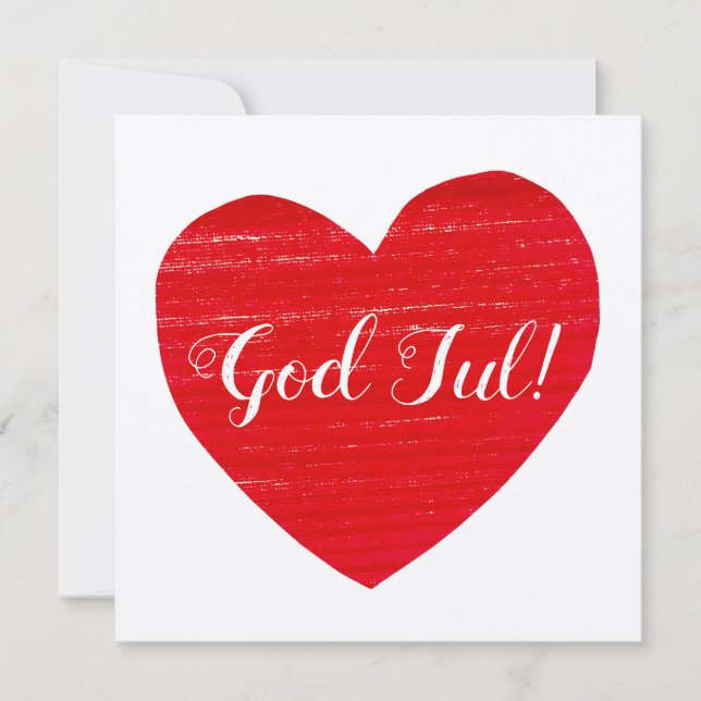 God jul! Red Heart Personlig Inbjudningar (Framsida)