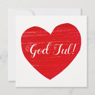 God jul! Red Heart Personlig Inbjudningar