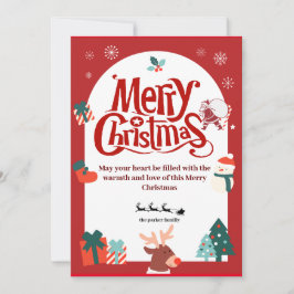 God jul Red Helgdag Card Julkort