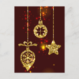 God jul Red Helgdag Glitter mousserande Helg Vykort