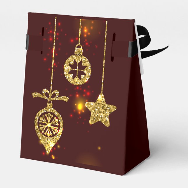 God jul Red Helgdag Glitter mousserande Presentaskar (Baksidan Sidan)