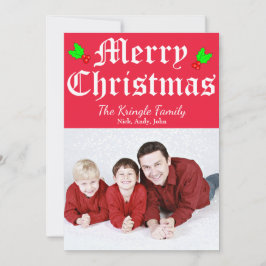 God jul Red Helgdag Photo Card Julkort