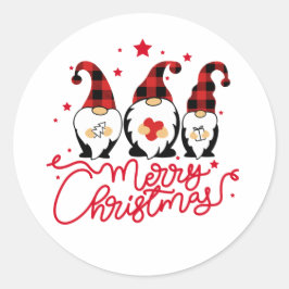 God jul Red Helgdag Runt Klistermärke