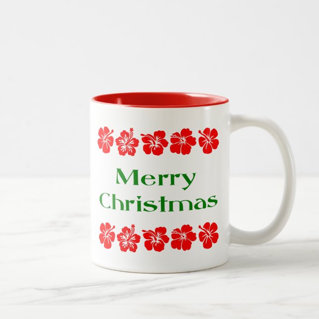 God jul Red Hibiscus Hawaiian Mugg (Höger)