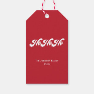 God jul Red Ho Ho Ho Gift Märkres Presentetikett
