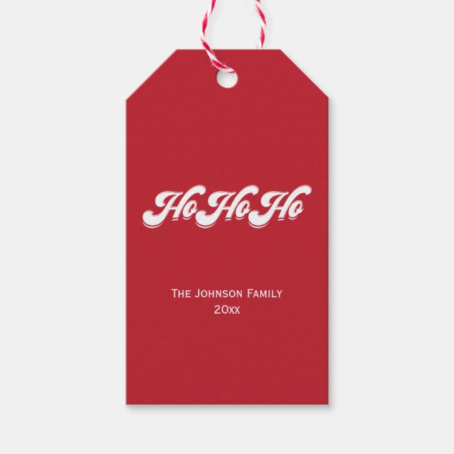 God jul Red Ho Ho Ho Gift Märkres Presentetikett (Framsidan)