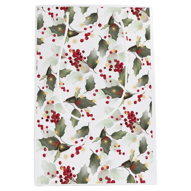 God jul Red Holly Berries Guld Ljus (Framsidan)