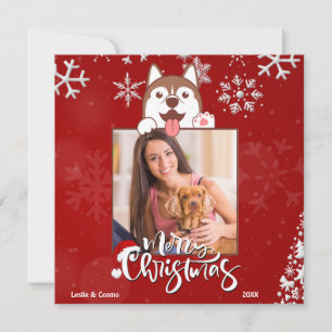 God jul Red Hund Pet 1 Photo Julkort