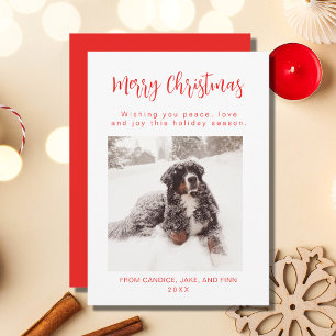 God jul Red Hund Photo Helgdag Card Julkort