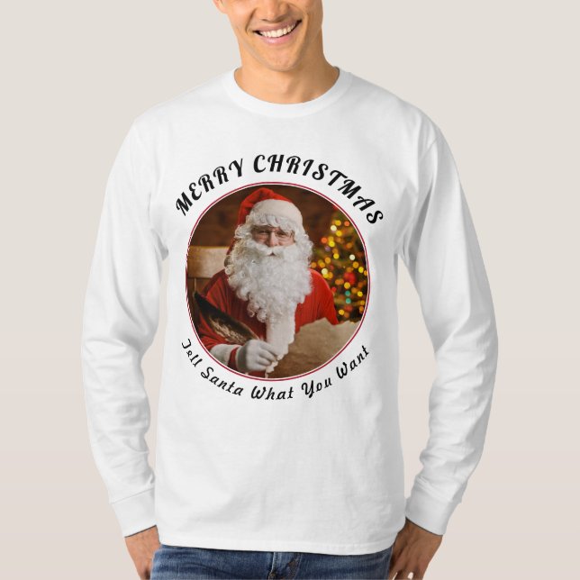 God jul Red Jultomten Julgran T Shirt (Framsida)